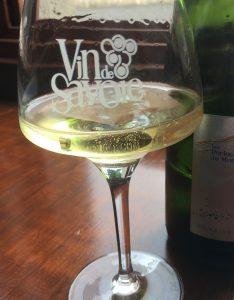 Glass of Savoie white wine